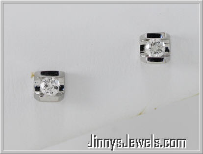 channel set diamond stud earrings